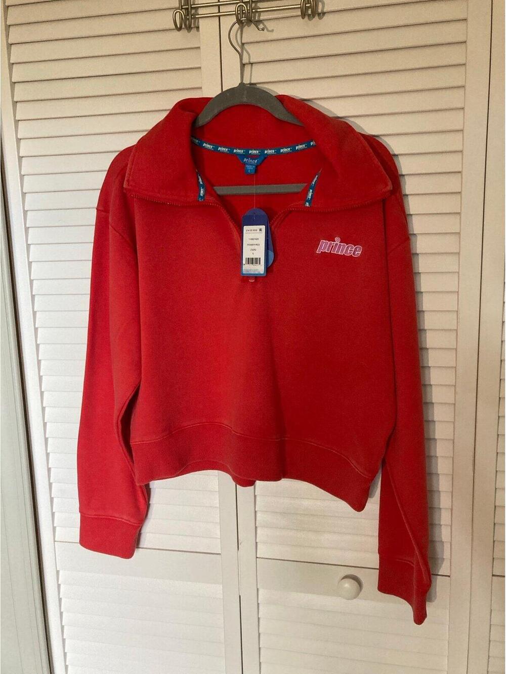 Prince Pickleball Red Quarter Zip Sweatshirt